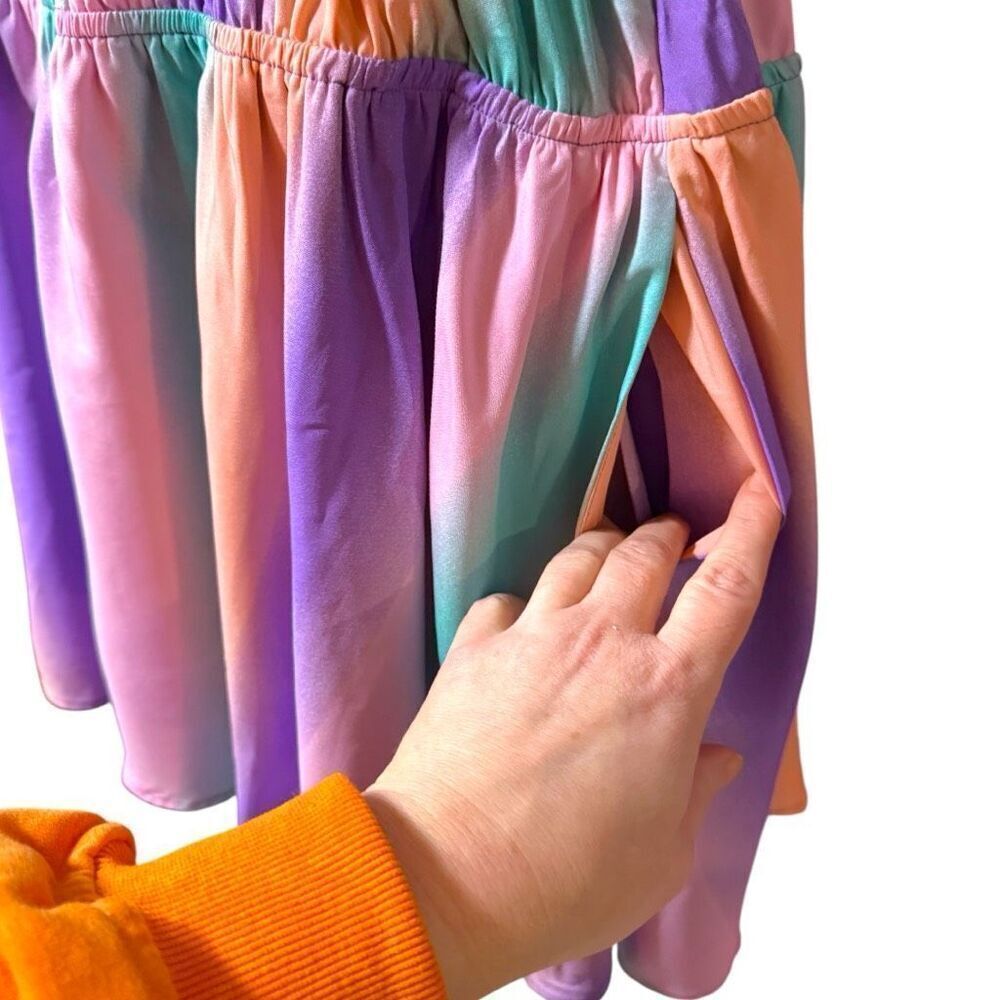 Smocked Button-Front Mini Sundress | Pockets |Pastel Rainbow | Davi & Dani - Picture 9 of 16